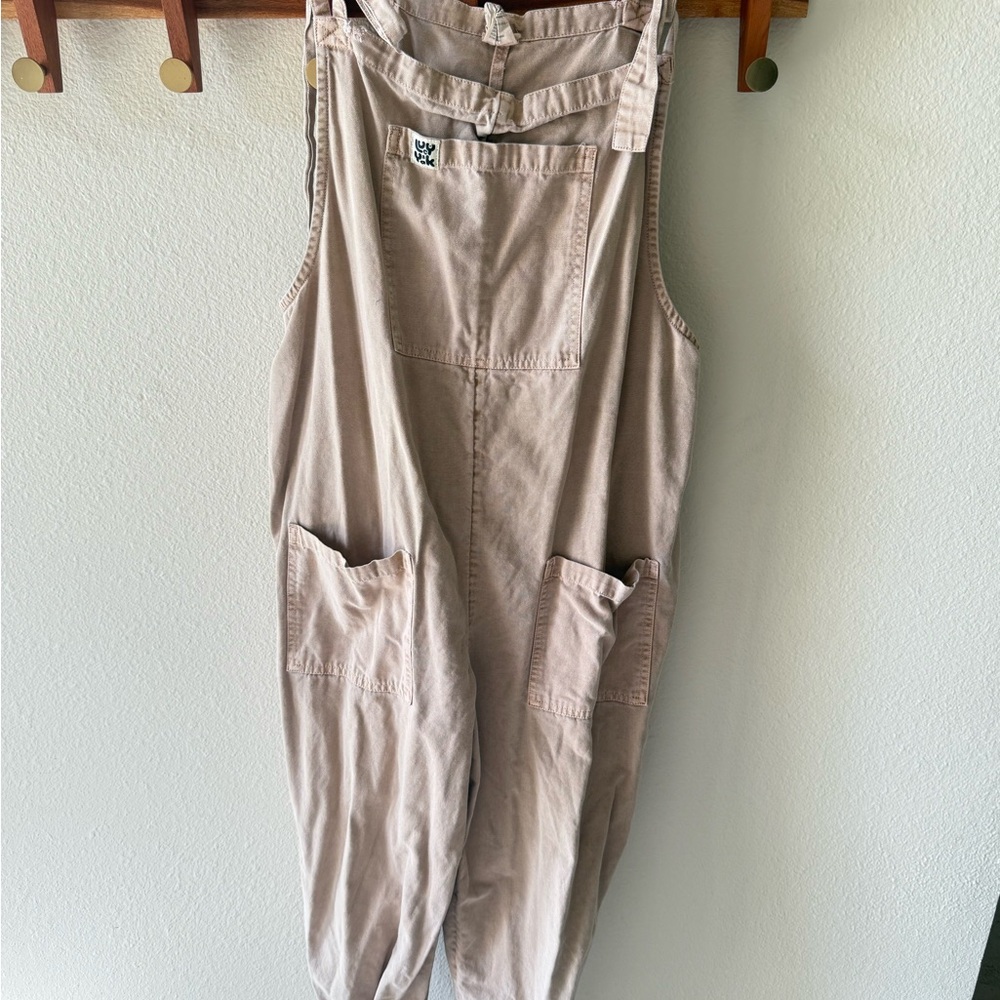 Lucy & Yak Tan dungaree overalls